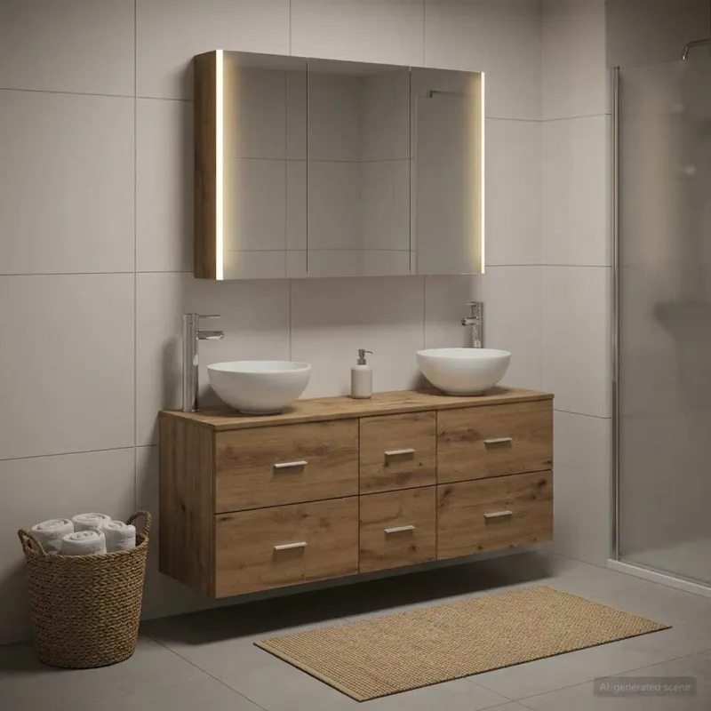 Vonios baldų rinkinys 4 pcs Artisano ąžuolo