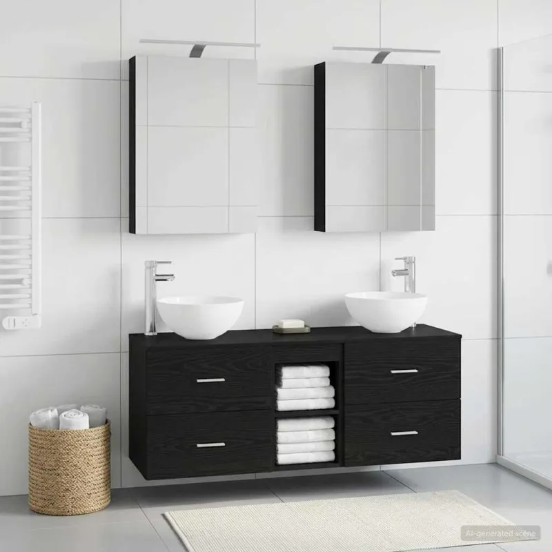 Vonios baldų rinkinys 5 pcs Juodojo ąžuolo
