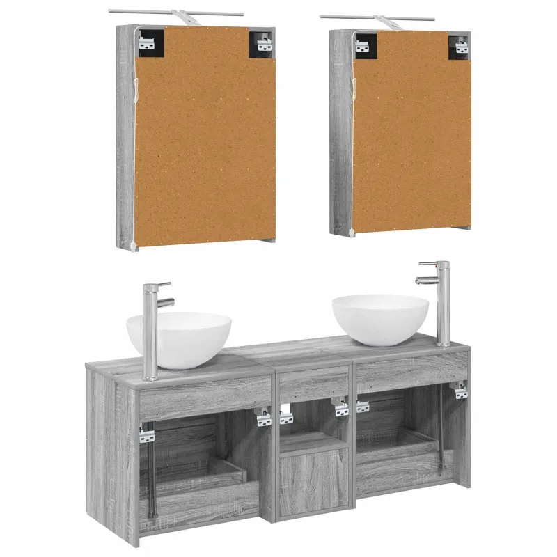 Vonios baldų rinkinys 5 pcs Pilka Sonoma
