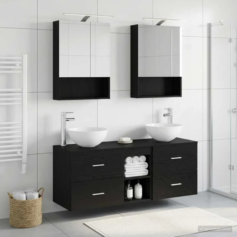 Vonios baldų rinkinys 5 pcs Juodojo ąžuolo