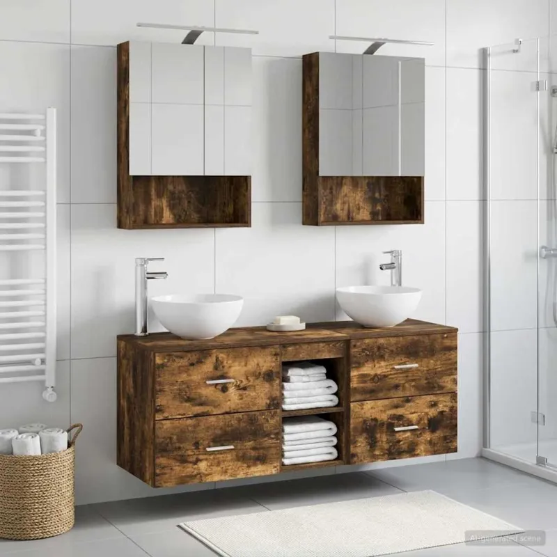 Vonios baldų rinkinys 5 pcs Dūminio ąžuolo