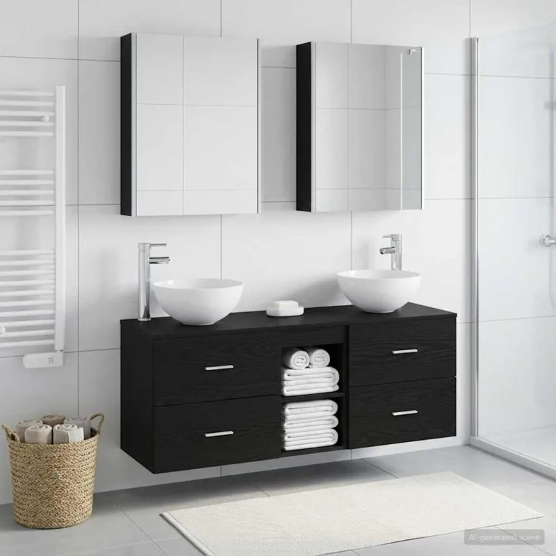 Vonios baldų rinkinys 5 pcs Juodojo ąžuolo