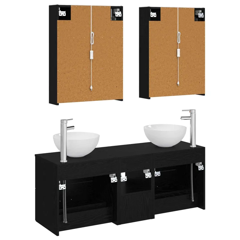 Vonios baldų rinkinys 5 pcs Juodojo ąžuolo