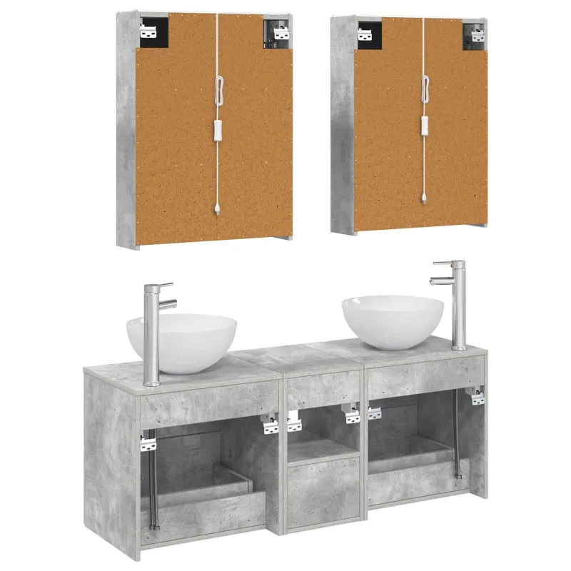 Vonios baldų rinkinys 5 pcs Betono pilka