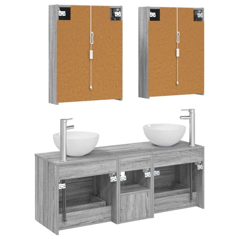 Vonios baldų rinkinys 5 pcs Pilka Sonoma