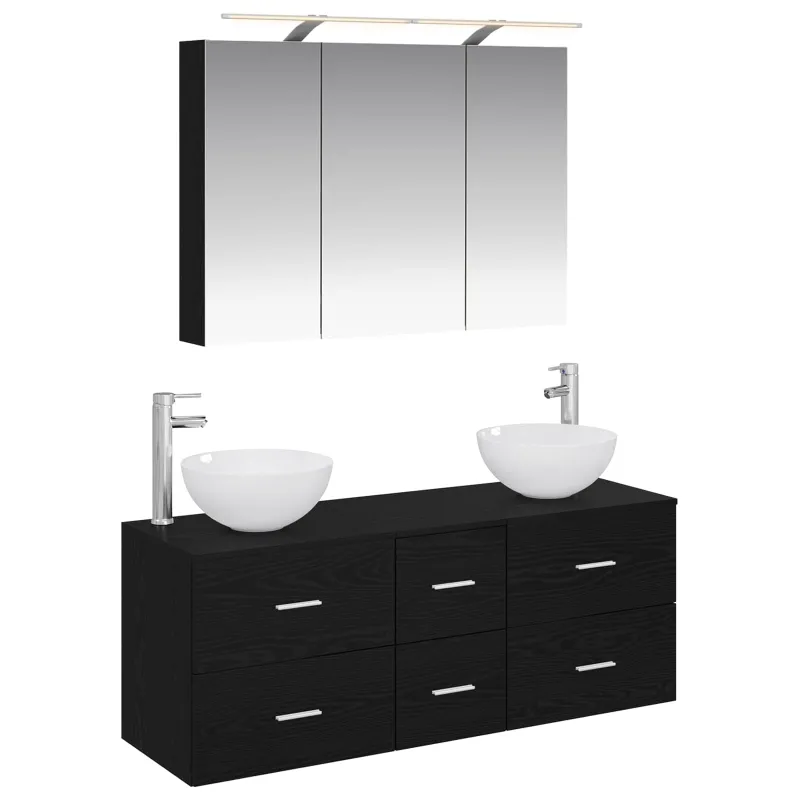 Vonios baldų rinkinys 4 pcs Juodojo ąžuolo