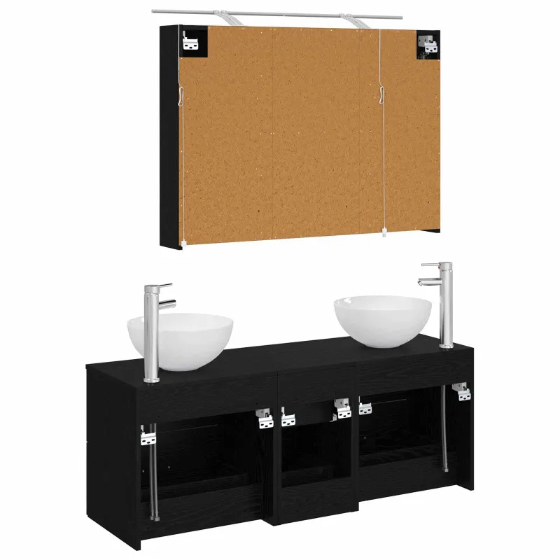 Vonios baldų rinkinys 4 pcs Juodojo ąžuolo