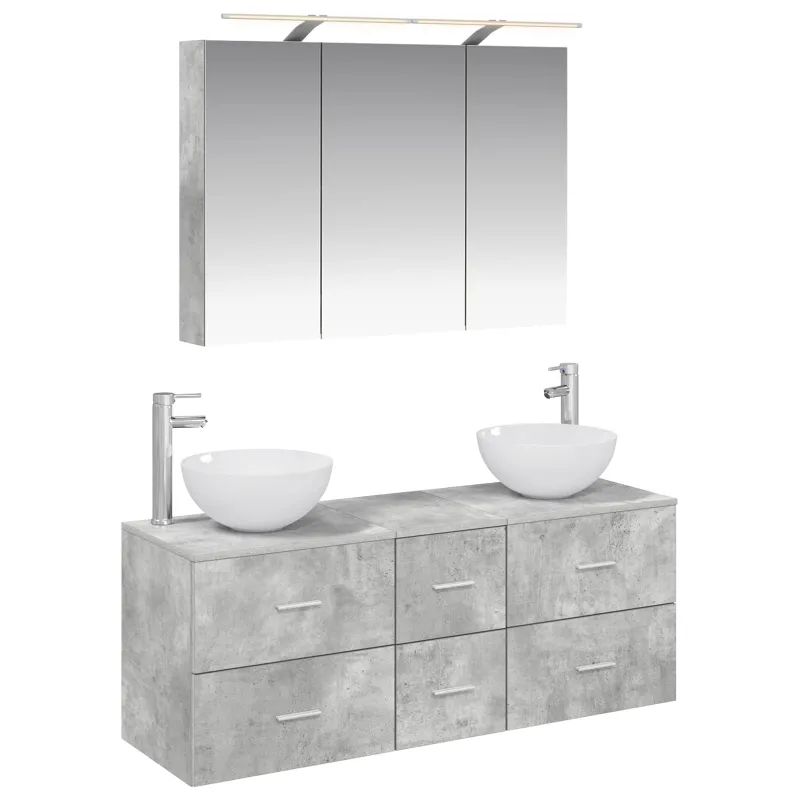 Vonios baldų rinkinys 4 pcs Betono pilka