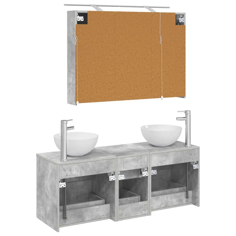 Vonios baldų rinkinys 4 pcs Betono pilka