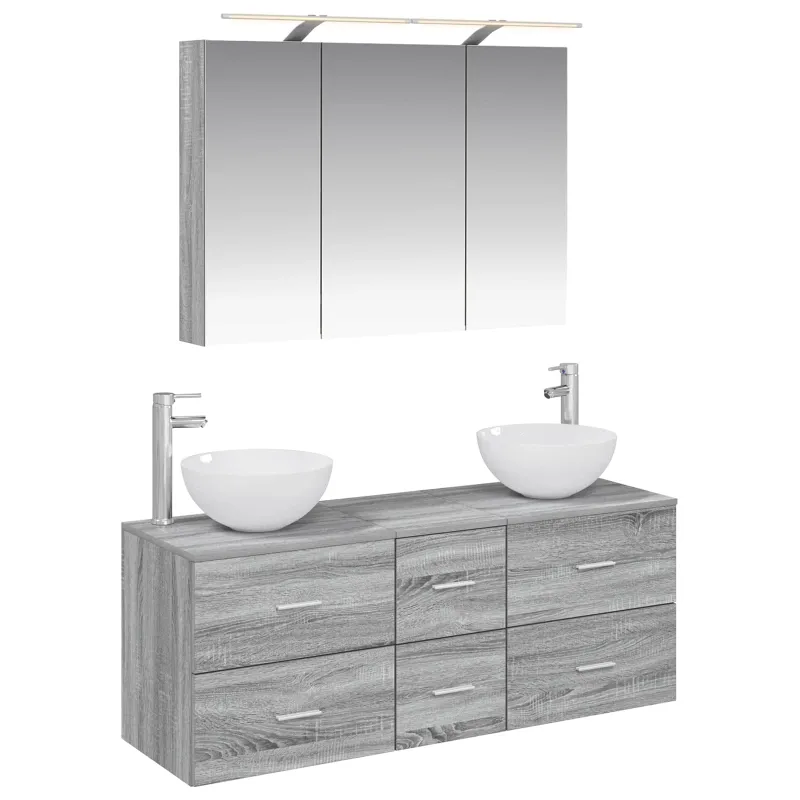Vonios baldų rinkinys 4 pcs Pilka Sonoma