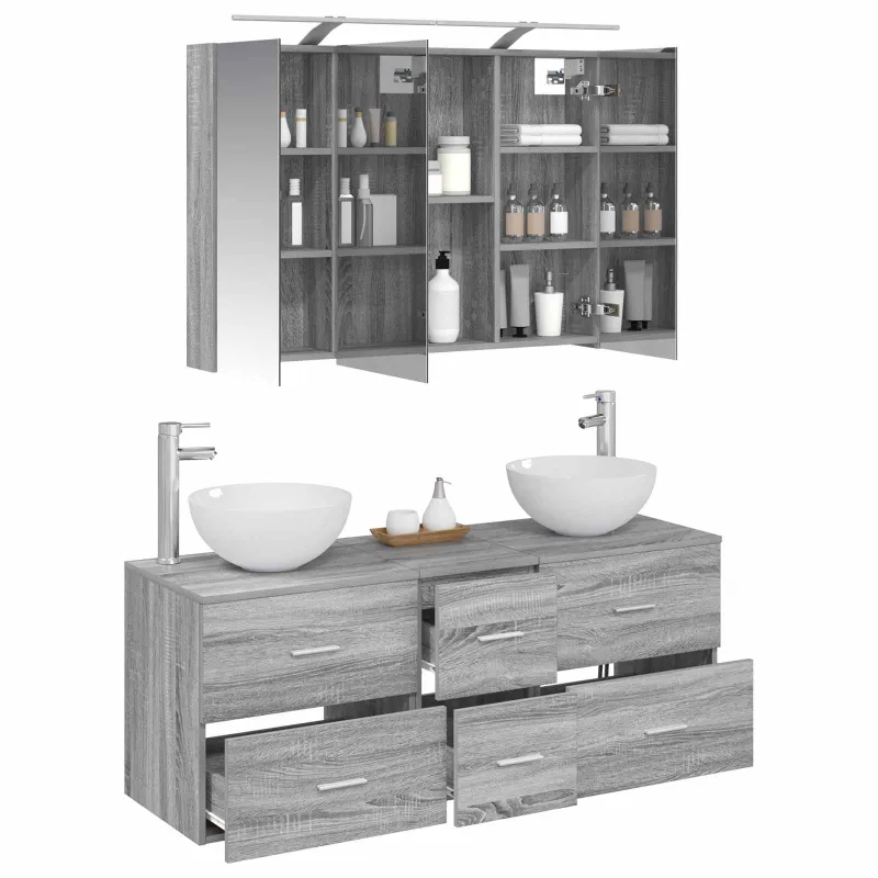 Vonios baldų rinkinys 4 pcs Pilka Sonoma