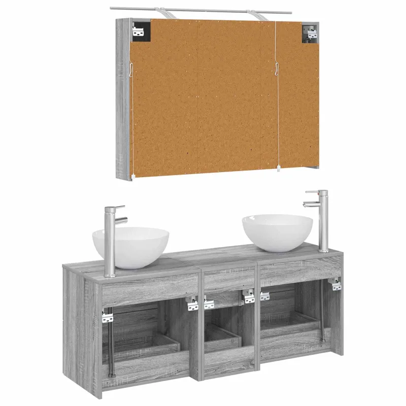 Vonios baldų rinkinys 4 pcs Pilka Sonoma