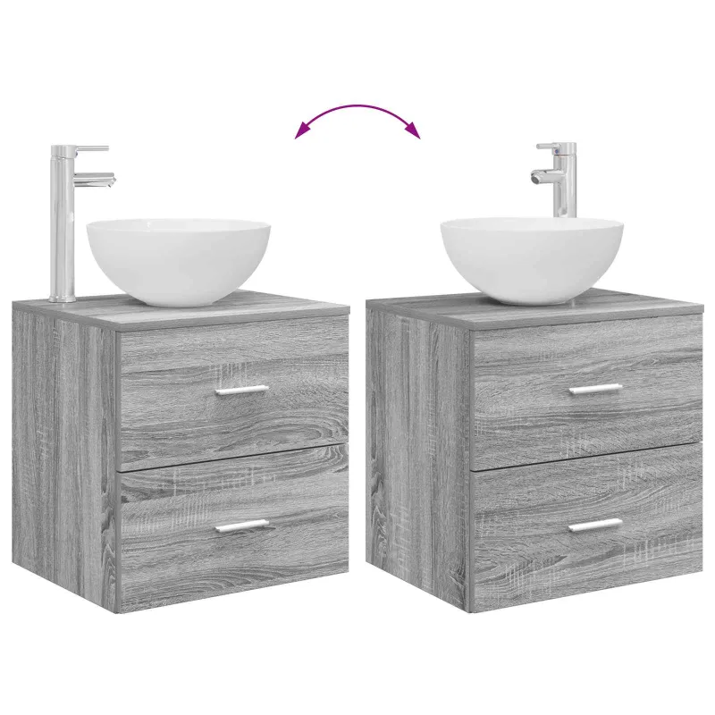 Vonios baldų rinkinys 4 pcs Pilka Sonoma