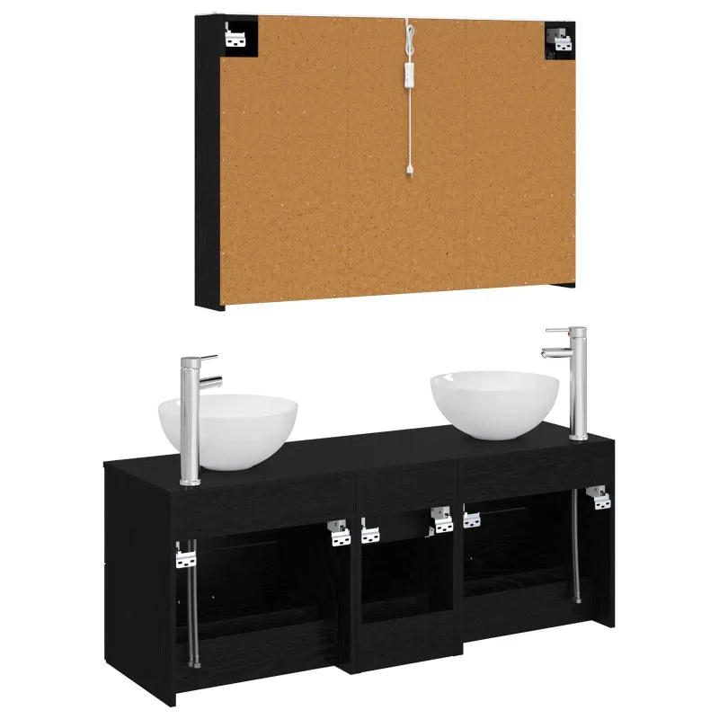 Vonios baldų rinkinys 4 pcs Juodojo ąžuolo