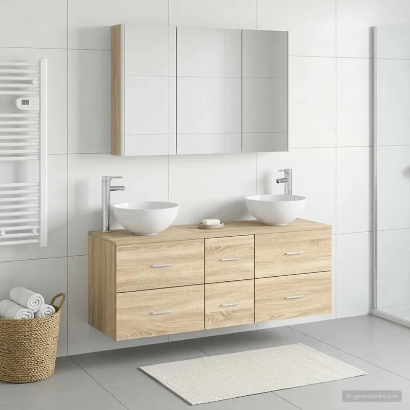 Vonios baldų rinkinys 4 pcs Sonoma ąžuolas