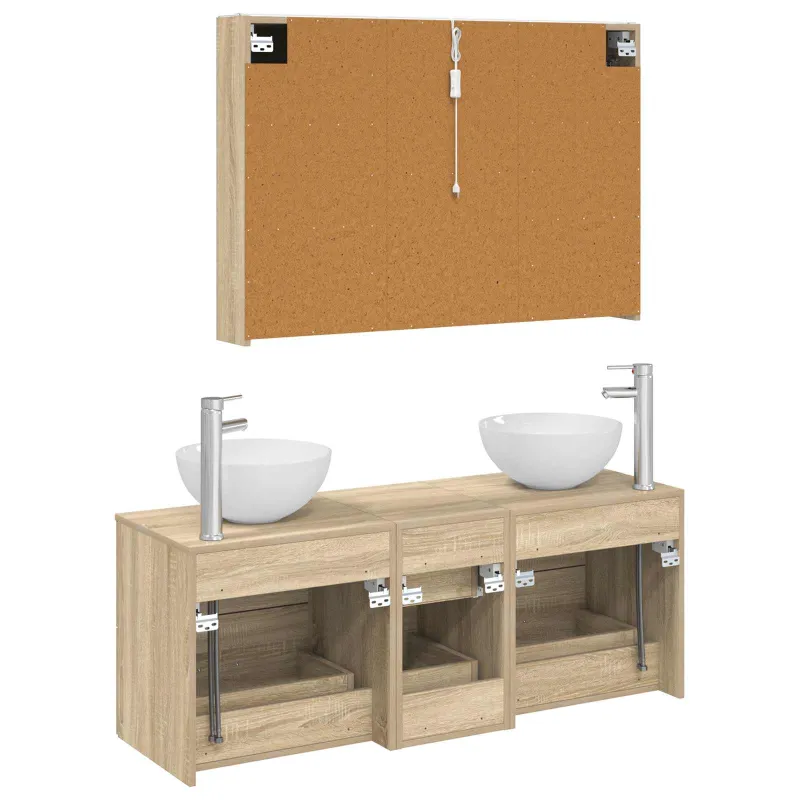 Vonios baldų rinkinys 4 pcs Sonoma ąžuolas