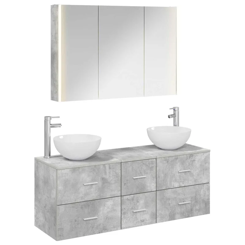 Vonios baldų rinkinys 4 pcs Betono pilka