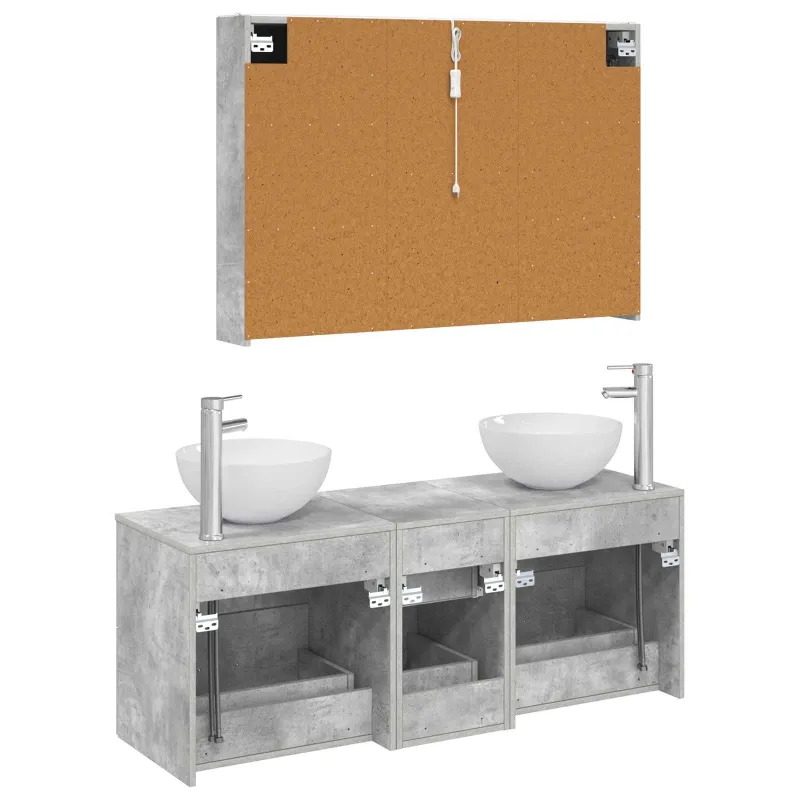 Vonios baldų rinkinys 4 pcs Betono pilka