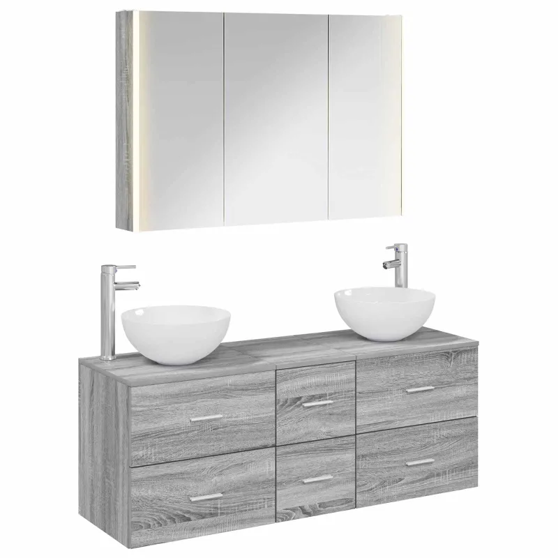 Vonios baldų rinkinys 4 pcs Pilka Sonoma
