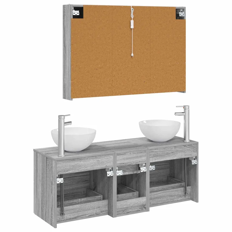 Vonios baldų rinkinys 4 pcs Pilka Sonoma