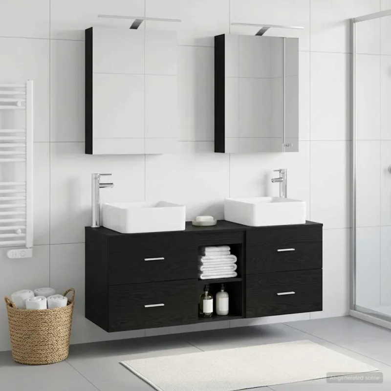 Vonios baldų rinkinys 5 pcs Juodojo ąžuolo