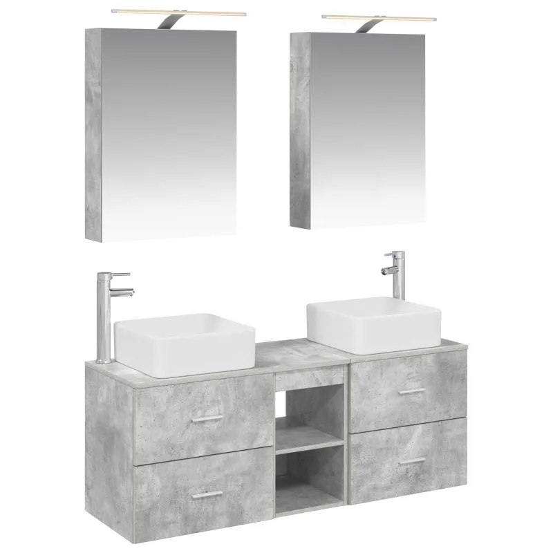 Vonios baldų rinkinys 5 pcs Betono pilka