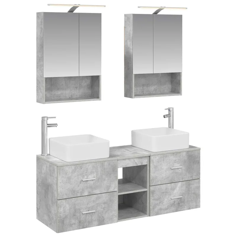 Vonios baldų rinkinys 5 pcs Betono pilka