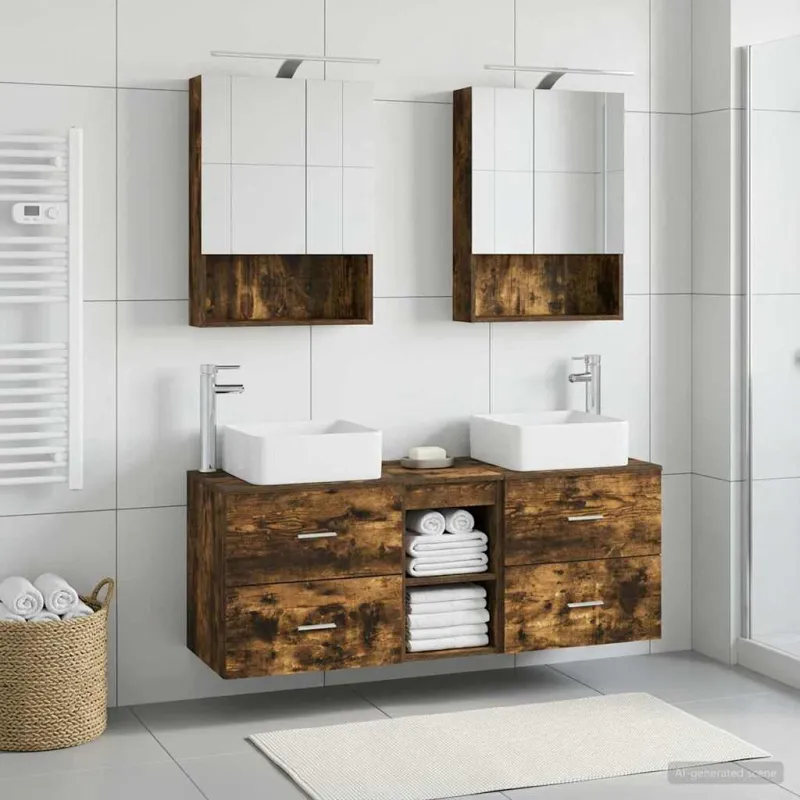 Vonios baldų rinkinys 5 pcs Dūminio ąžuolo