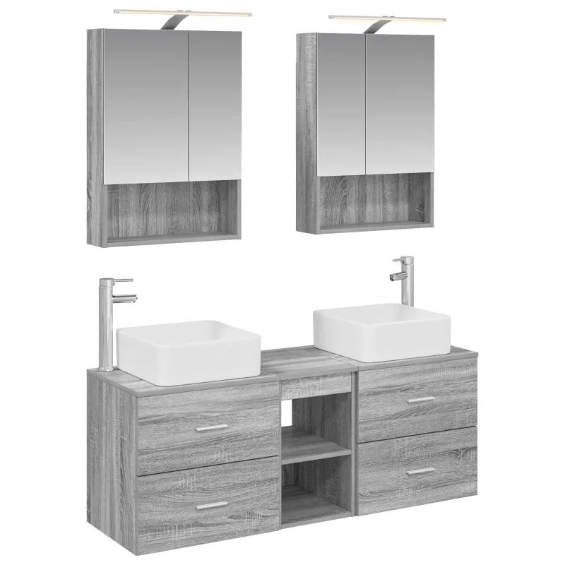 Vonios baldų rinkinys 5 pcs Pilka Sonoma
