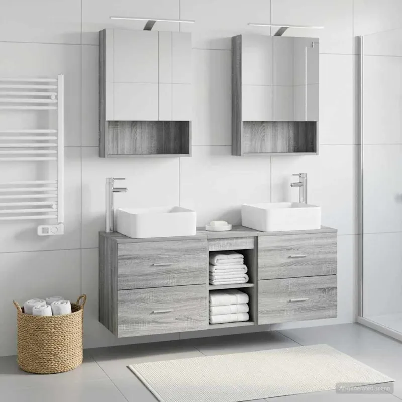 Vonios baldų rinkinys 5 pcs Pilka Sonoma