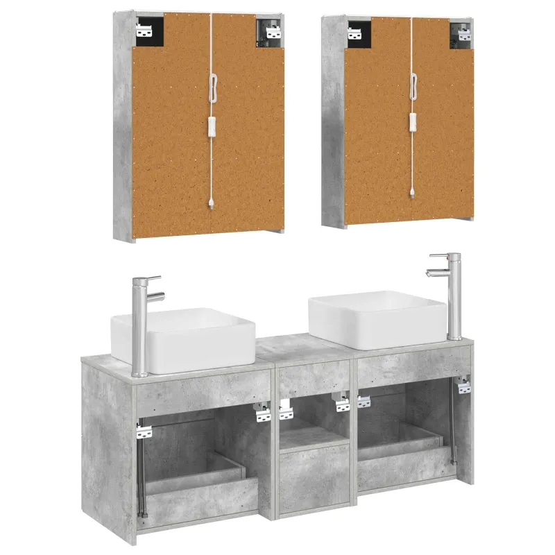 Vonios baldų rinkinys 5 pcs Betono pilka