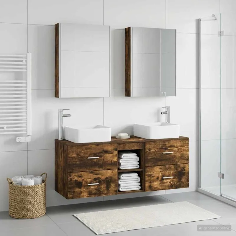Vonios baldų rinkinys 5 pcs Dūminio ąžuolo