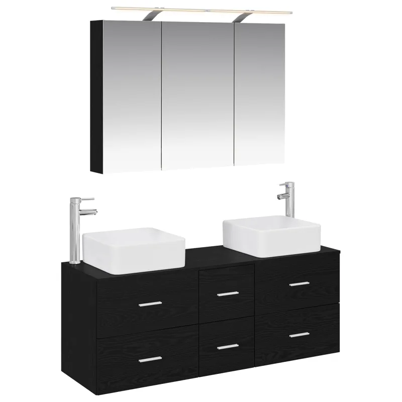 Vonios baldų rinkinys 4 pcs Juodojo ąžuolo