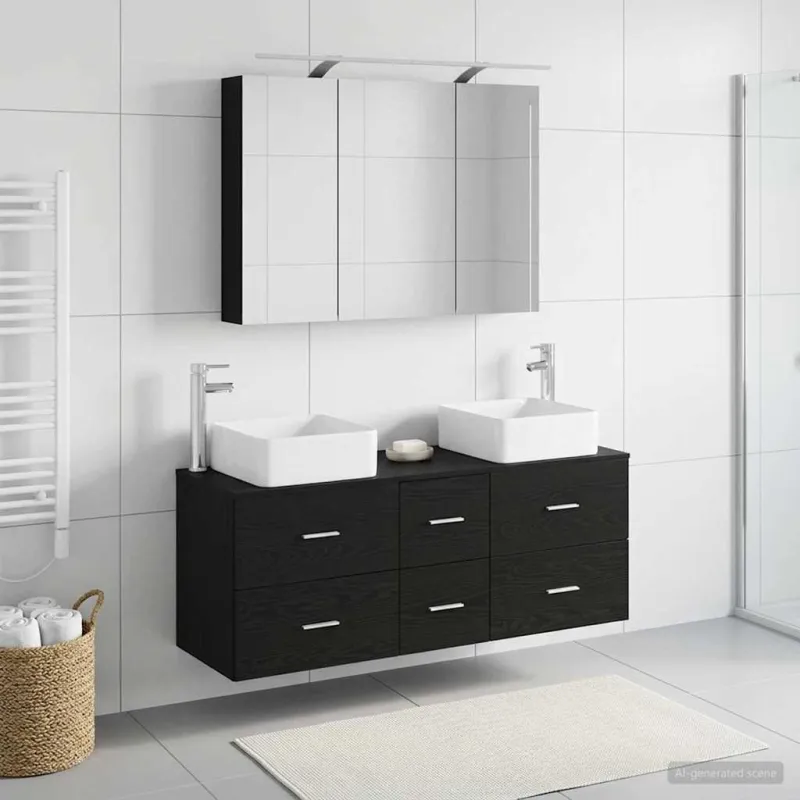 Vonios baldų rinkinys 4 pcs Juodojo ąžuolo