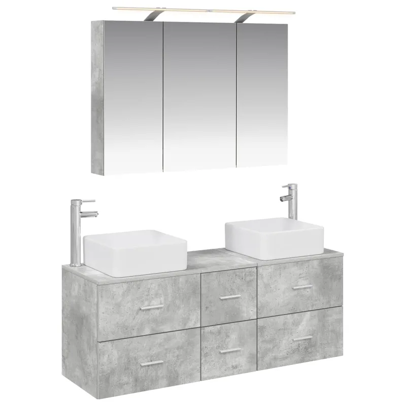 Vonios baldų rinkinys 4 pcs Betono pilka