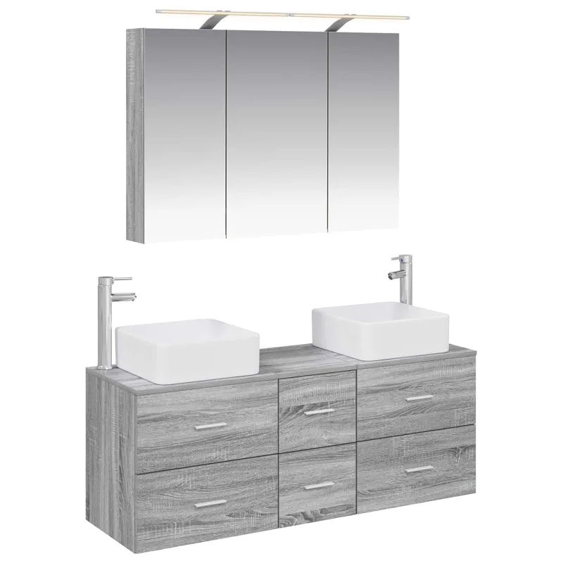 Vonios baldų rinkinys 4 pcs Pilka Sonoma