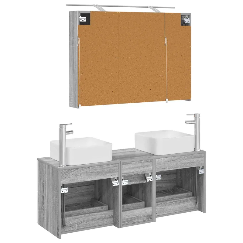 Vonios baldų rinkinys 4 pcs Pilka Sonoma