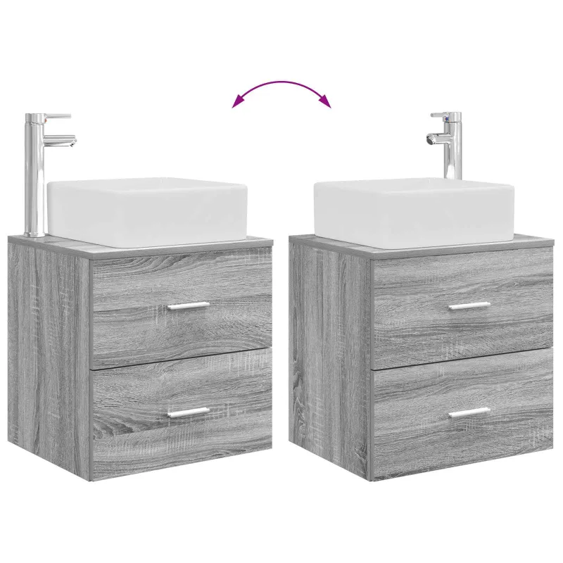 Vonios baldų rinkinys 4 pcs Pilka Sonoma