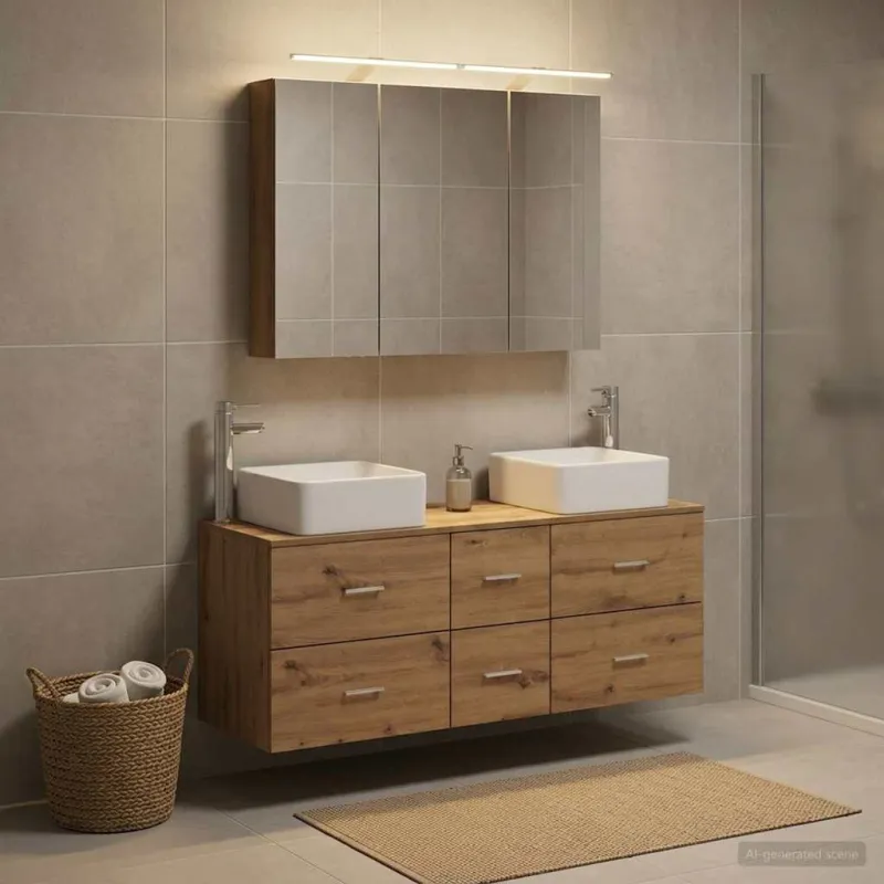 Vonios baldų rinkinys 4 pcs Artisano ąžuolo