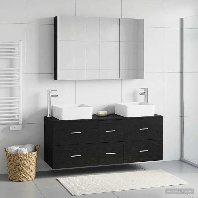 Vonios baldų rinkinys 4 pcs Juodojo ąžuolo
