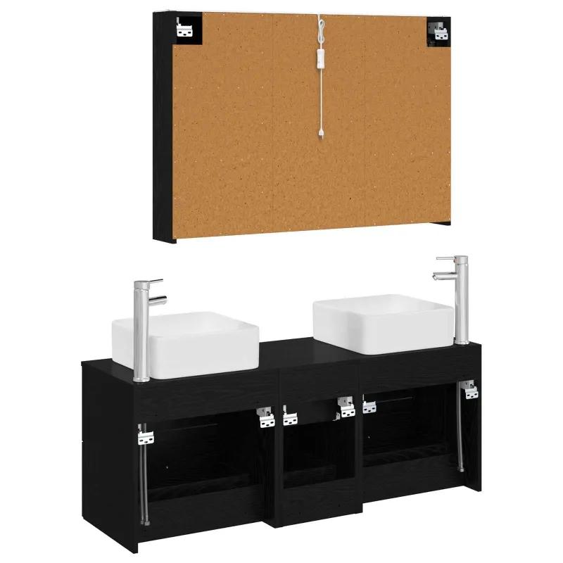 Vonios baldų rinkinys 4 pcs Juodojo ąžuolo