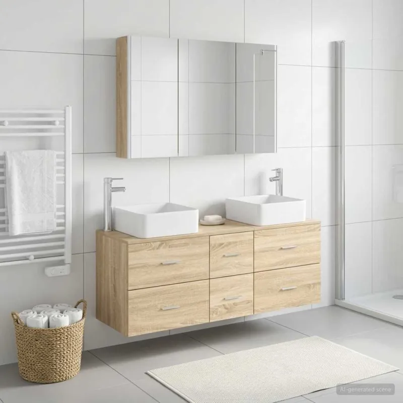 Vonios baldų rinkinys 4 pcs Sonoma ąžuolas