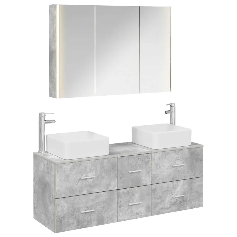 Vonios baldų rinkinys 4 pcs Betono pilka