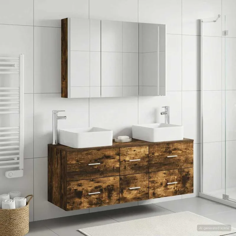 Vonios baldų rinkinys 4 pcs Dūminio ąžuolo