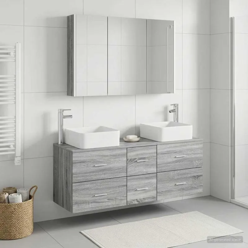 Vonios baldų rinkinys 4 pcs Pilka Sonoma