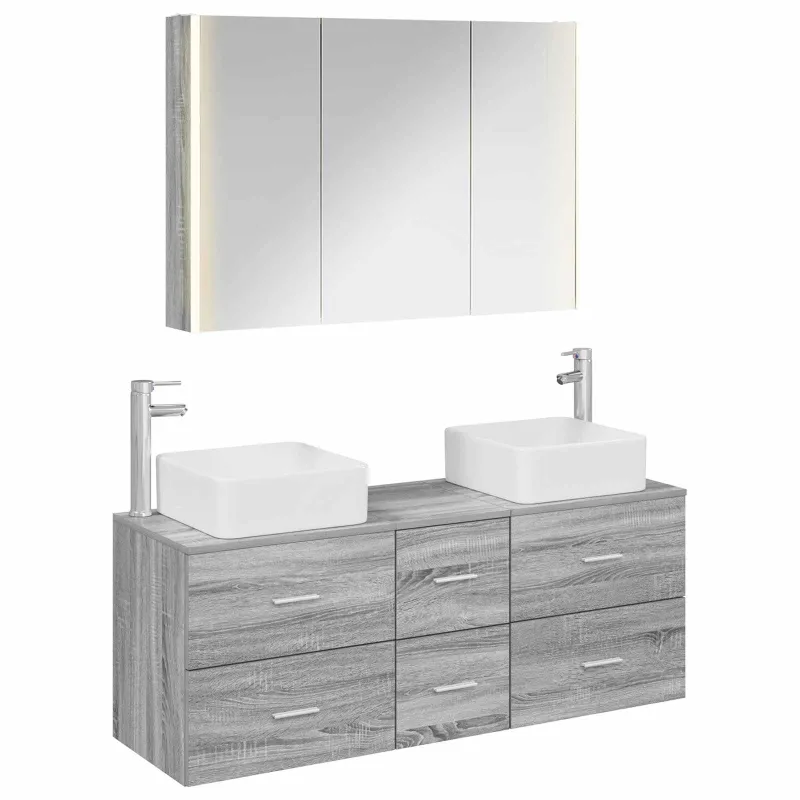 Vonios baldų rinkinys 4 pcs Pilka Sonoma