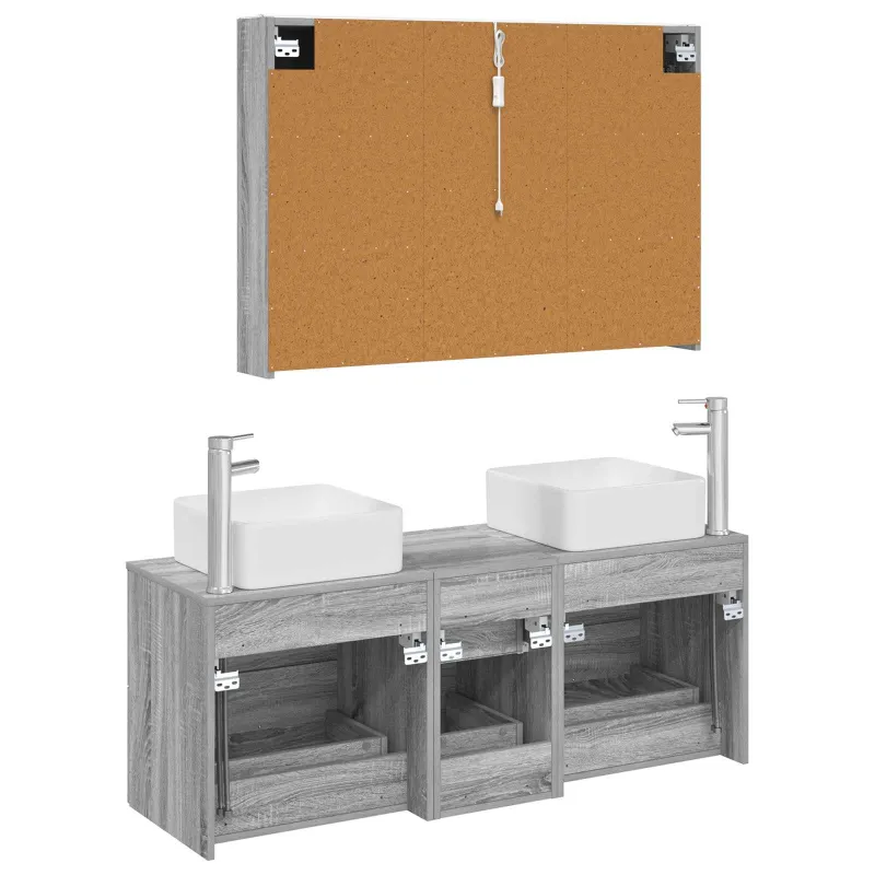Vonios baldų rinkinys 4 pcs Pilka Sonoma