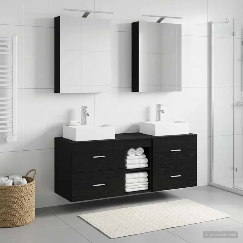 Vonios baldų rinkinys 5 pcs Juodojo ąžuolo