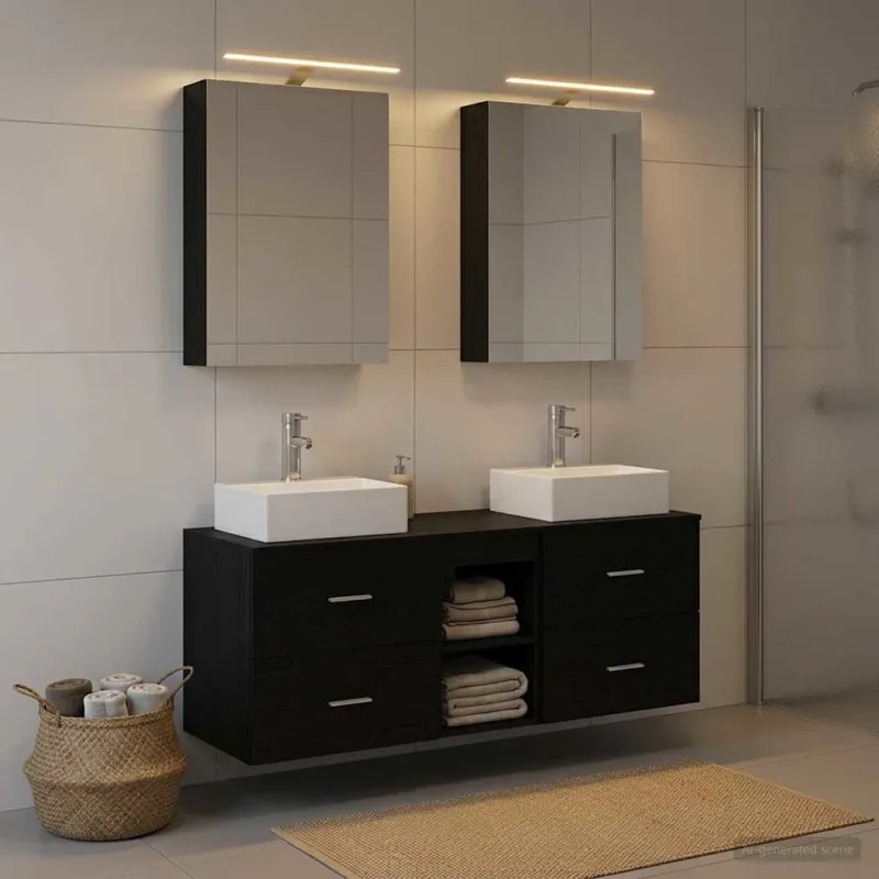 Vonios baldų rinkinys 5 pcs Juodojo ąžuolo