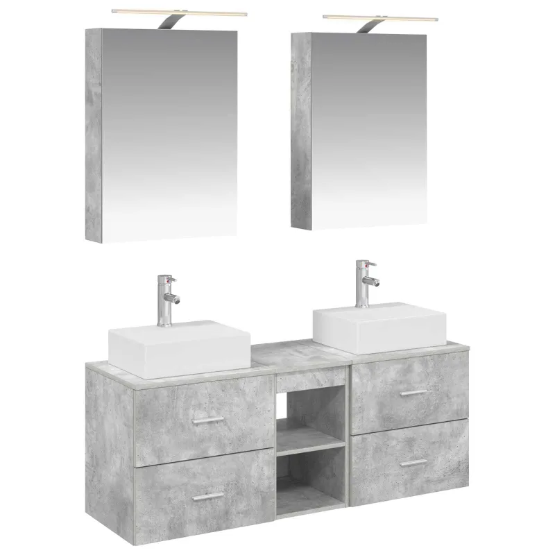 Vonios baldų rinkinys 5 pcs Betono pilka